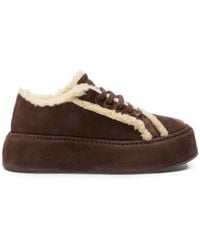 Casadei - I-Box Shearling-Trim Sneakers - Lyst