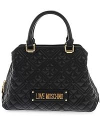 Moschino - Quilted Logo-Plaque Tote Bag - Lyst