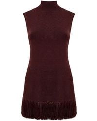 Clea - Tiama Fringe-Hem Sleeveless Knit Top - Lyst