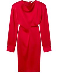 Stella McCartney - Cowl-Neck Draped Midi Dress - Lyst