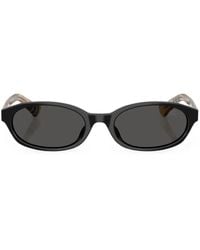 Burberry - Check Oval-Frame Sunglasses - Lyst