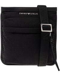 Emporio Armani - Bolso messenger con placa del logo - Lyst