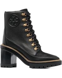 Tory Burch - 100Mm Lace-Up Leather Boots - Lyst