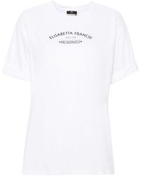 Elisabetta Franchi - Logo-print Cotton T-shirt - Lyst