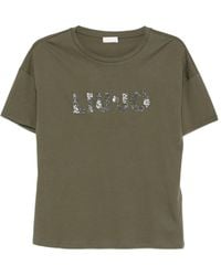 Liu Jo - Sequin-Embellished Cotton T-Shirt - Lyst