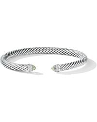 David Yurman - Sterling Silver Cable Classics Prasiolite And Diamond Bracelet - Lyst