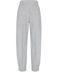 パンツ BRUNELLO CUCINELLI Baggy Sartorial wool trousers Brunello Cucinelli Baggy Sartorial Wool Trousers in Black | Lyst