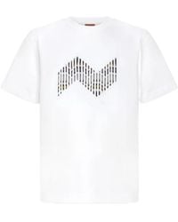 Missoni - T-Shirt Con Logo Ricamato E Motivo A Zig-Zag - Lyst