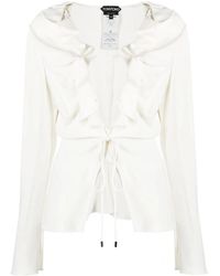 Tom Ford - Tie-Fastening Long-Sleeve Top - Lyst