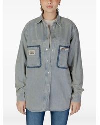 Replay - Striped Pocket-Detail Shirt - Lyst