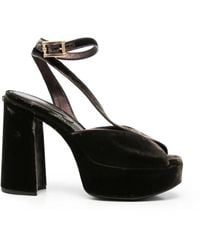 Etro - Platform Velvet Sandals - Lyst