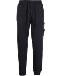 Stone Island - Compass-Patch Cotton Track Pants - Lyst
