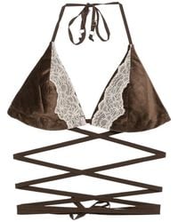 Jejia - Haut En Velours Bordé De Dentelle - Lyst