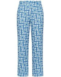 Maliparmi - Mouliné-Print Side-Slit Trousers - Lyst