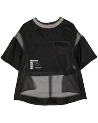 Undercover - Tulle-panelled T-shirt - Lyst
