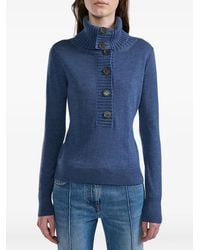 Barbara Bui - Pull À Col Boutonné En Laine Mérinos - Lyst