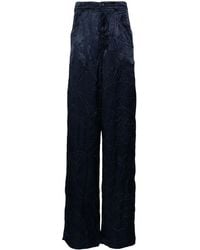 Balenciaga - Crinkled-Finish Wide-Leg Trousers - Lyst