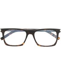Saint Laurent - Tortoise-Shell Square Frames - Lyst