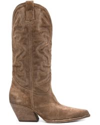 Elena Iachi - 55Mm Suede Texan Boots - Lyst