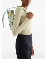Jil Sander - Cannolo Floral-Print Leather Clutch Bag - Lyst
