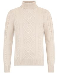 Moorer - Cable-Knit Turtleneck Sweater - Lyst