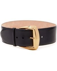 Alexander McQueen - Belt With Geometric Buckle In And Antiqued Gold - Lyst