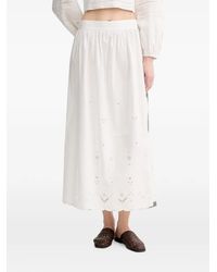 Marc O' Polo - Broderie-Anglaise Scalloped-Hem Midi Skirt - Lyst