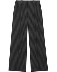 Ganni - Pinstripe-pattern Wide-leg Trousers - Lyst