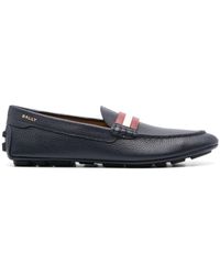 Bally - Striped Leather Loafers - Lyst