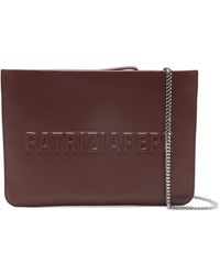Patrizia Pepe - (Im)Perfection Embossed-Logo Leather Clutch Bag - Lyst