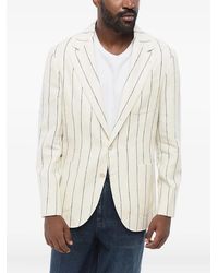 Brunello Cucinelli - Blazer Boutonné À Fines Rayures - Lyst