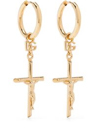 Dolce & Gabbana - Stud Earrings With "Dna" Cross Accessories - Lyst