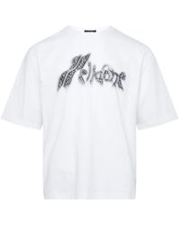 we11done - Crystal-Embellished Logo T-Shirt - Lyst