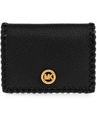 MICHAEL Michael Kors - Whipstitch Logo-Plaque Card Holder - Lyst