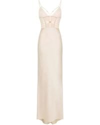 Elisabetta Franchi - Tulle-Inserts Maxi Dress - Lyst