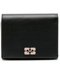 Ganni - Tri-fold Leather Wallet - Lyst