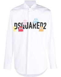DSquared² - Logo-print Long-sleeve Cotton Shirt - Lyst