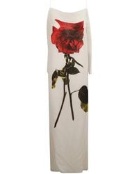 McQueen - Chiffon Shadow Rose Silk Dress - Women's - Silk - Lyst