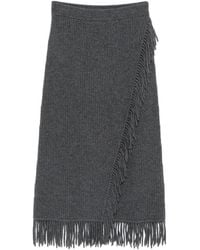 Jonathan Simkhai - Casey Fringe-Trim Ribbed Midi Skirt - Lyst