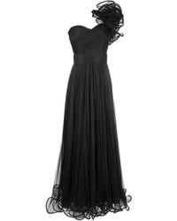 Ana Radu - Floral-Appliqué Pleated Gown - Lyst
