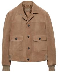 Prada - パッチポケット スエードジャケット - Lyst