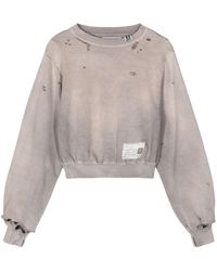 Maison Mihara Yasuhiro - Distressed Cotton Sweatshirt - Lyst