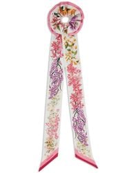 Ferragamo - Spring Print Silk Scrunchie With Mini Bandeau - Lyst