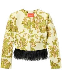La DoubleJ - Bijoux Feather-Trim Jacket - Lyst