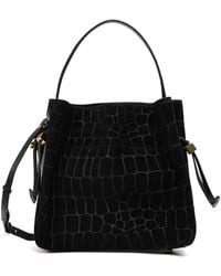 Elisabetta Franchi - Crocodile Print Suede Bag - Lyst