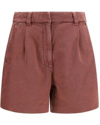 Brunello Cucinelli - Pleated Bermuda Shorts - Lyst