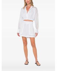 JBQ - Blouse Elianne En Maille Ajourée À Coupe Crop - Lyst