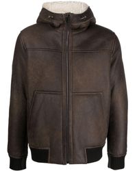 Eraldo - Hooded Shearling Leather Jacket - Lyst