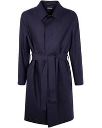 ZEGNA - Mantel mit Gürtel - Lyst