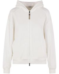 Brunello Cucinelli - Sudadera Con Capucha Y Cremallera De Algodón - Lyst